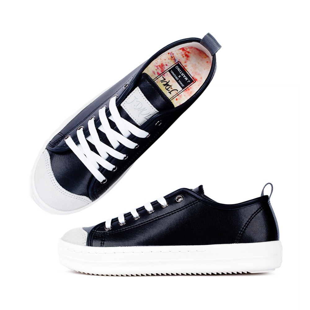 J. DOWL Sneakers Canvas Shoes SneakersSpub N Leather Black JD00